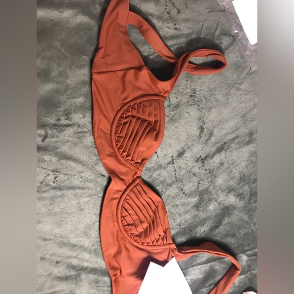 Palm Kelly Pleated Underwire Beachwear Swim Top Cinnamon MRSP $150 Size Small - Picture 6 of 7